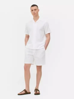 Koszula w paski z tkaniny seersucker, krótki rękaw