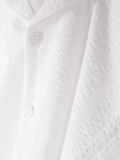 Koszula w paski z tkaniny seersucker, krótki rękaw