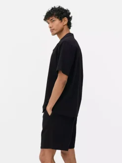 Koszula w paski z tkaniny seersucker, krótki rękaw