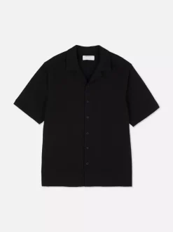 Koszula w paski z tkaniny seersucker, krótki rękaw