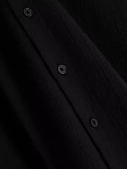 Koszula w paski z tkaniny seersucker, krótki rękaw