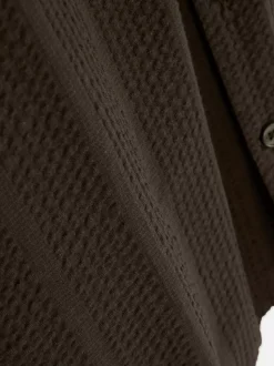 Koszula w paski z tkaniny seersucker, krótki rękaw