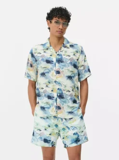 Koszula z akwarelowym kwiatowym motywem