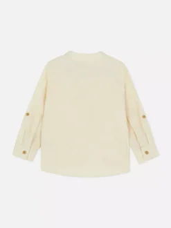 Koszula z długim rękawem z domieszką lnu