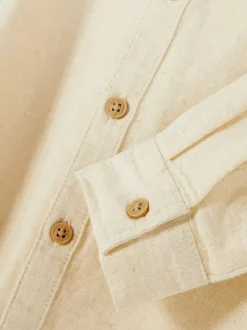 Koszula z długim rękawem z domieszką lnu