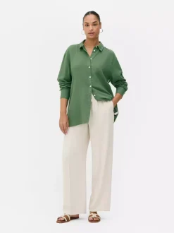 Koszula z długim rękawem z paskami po boku