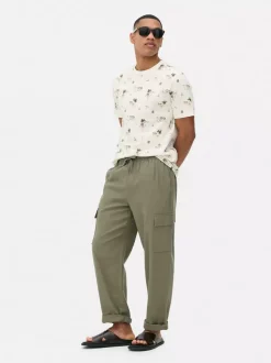 Koszula z krótkim rękawem i wzorem w palmy