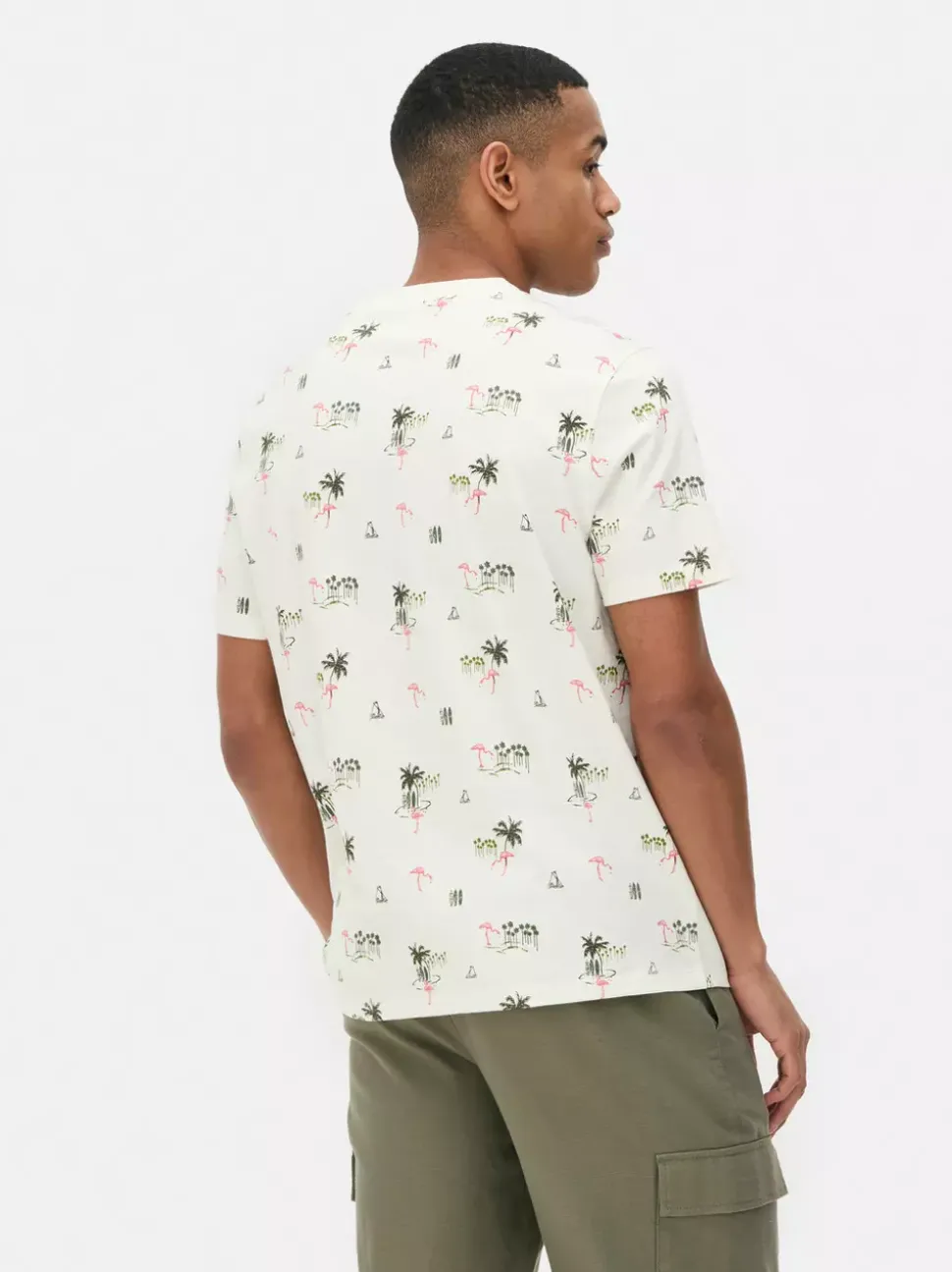 Koszula z krótkim rękawem i wzorem w palmy
