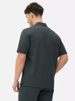 Koszula zapinana na guziki z tkaniny seersucker Kem