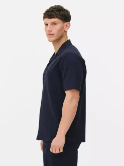 Koszula zapinana na guziki z tkaniny seersucker Kem