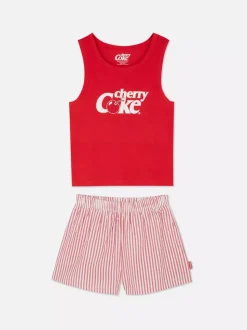 Koszulka bez rękawów i szorty do spania, Cherry Coke