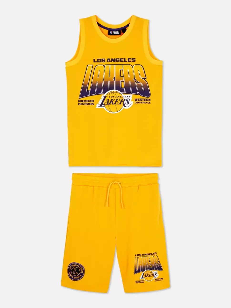 Koszulka bez rękawów i szorty NBA LA Lakers, zestaw