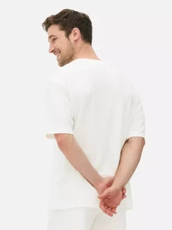 Koszulka od piżamy z fakturą liny