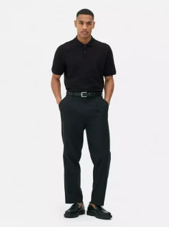 Koszulka polo z fakturą plastra miodu