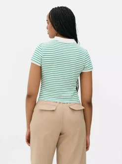 Koszulka polo z krótkim rękawem i haftowanym misiem