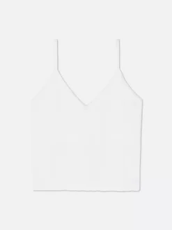 Krótka ażurowa koszulka na ramiączkach do spania