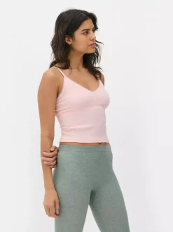 Krótka ażurowa koszulka na ramiączkach do spania