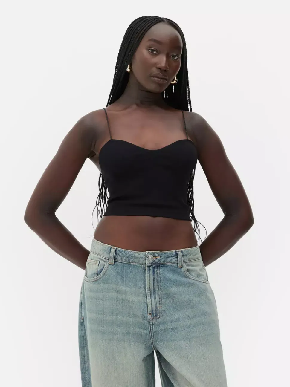 Krótka bezszwowa koszulka na ramiączkach Rita Ora