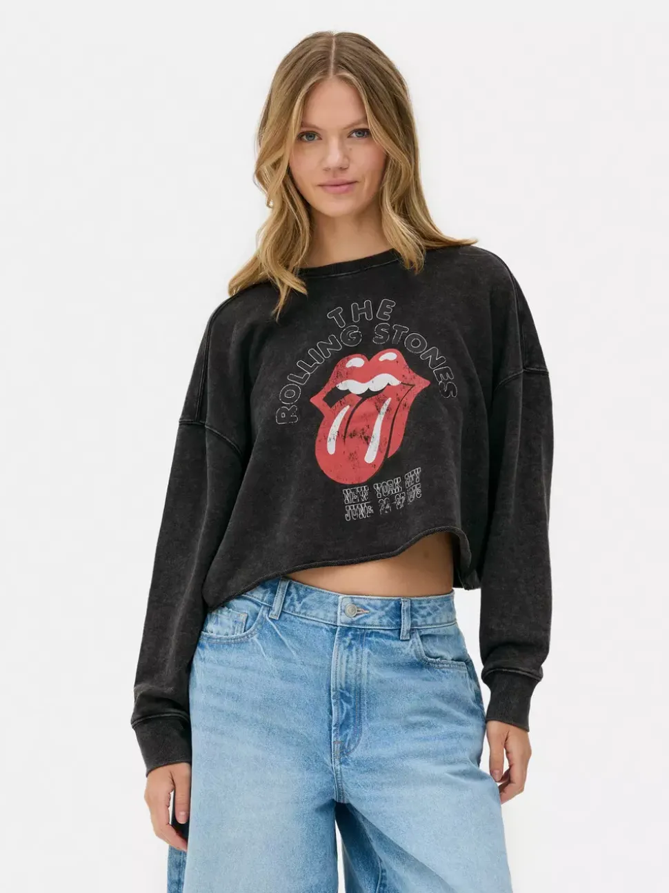 Krótka bluza z motywem zespołu The Rolling Stones