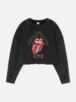 Krótka bluza z motywem zespołu The Rolling Stones