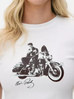 Krótka koszulka z motywem Elvisa