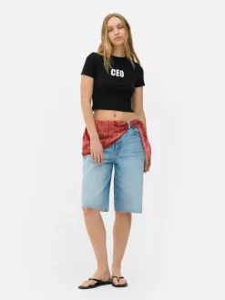 Krótka koszulka z nadrukiem