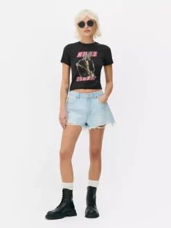 Krótka koszulka z nadrukiem Kurta Cobaina