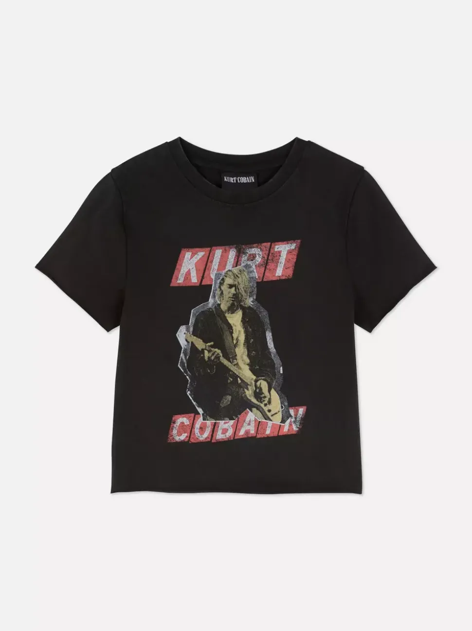 Krótka koszulka z nadrukiem Kurta Cobaina