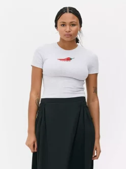 Krótka koszulka z nadrukiem