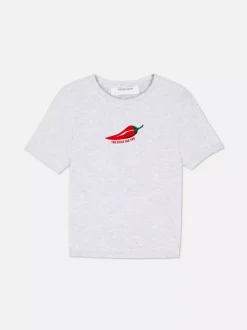 Krótka koszulka z nadrukiem