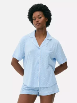 Krótka piżama dżersejowa z nadrukiem