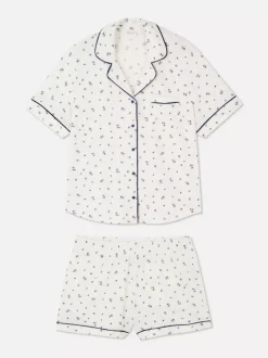 Krótka piżama dżersejowa z nadrukiem