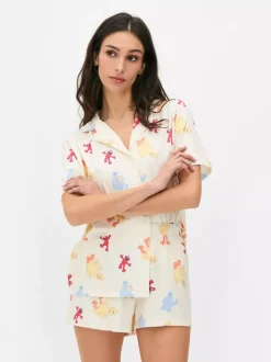 Krótka piżama z motywem Ulicy Sezamkowej