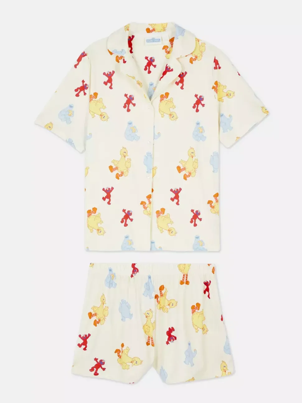 Krótka piżama z motywem Ulicy Sezamkowej