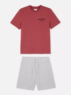 Krótka piżama z napisem Breakfast Club