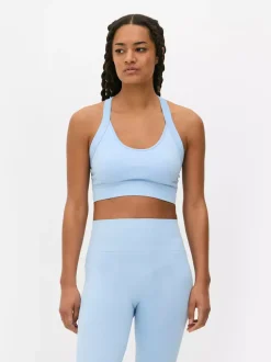 Krótki bezszwowy top na siłownię