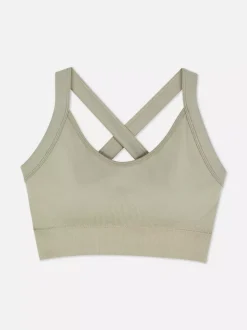 Krótki bezszwowy top na siłownię