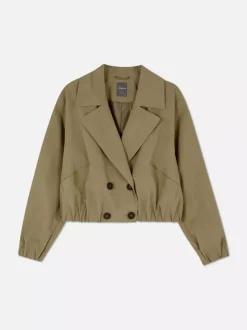 Krótki dwurzędowy płaszcz