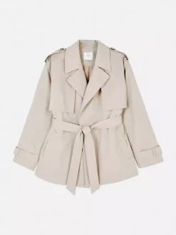 Krótki prochowiec z paskiem