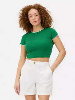 Krótki T-shirt w paski