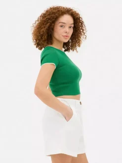 Krótki T-shirt w paski