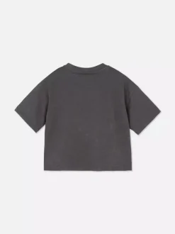 Krótki T-shirt z efektem sprania i Stichem Disneya