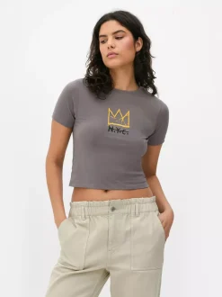 Krótki T-shirt z motywem Basquiata