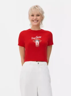 Krótki T-shirt z motywem Cherry Coke