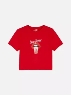 Krótki T-shirt z motywem Cherry Coke