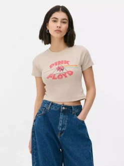 Krótki T-shirt z motywem Pink Floyd