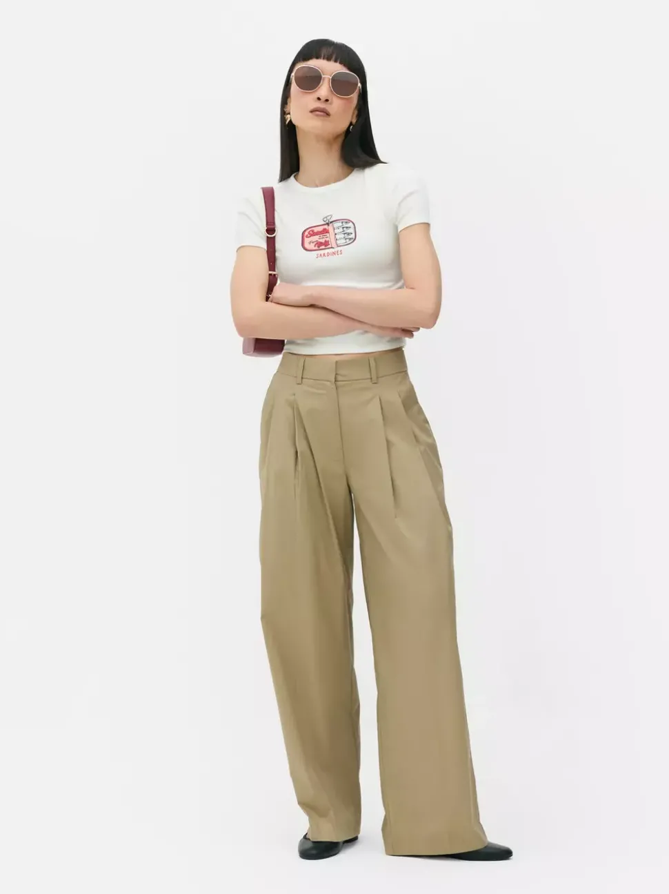 Krótki T-shirt z nadrukiem