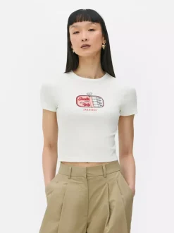 Krótki T-shirt z nadrukiem