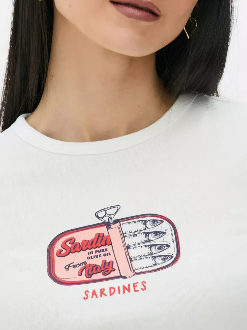 Krótki T-shirt z nadrukiem