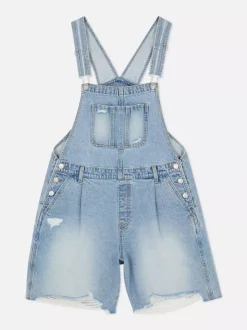 Krótkie ogrodniczki jeansowe
